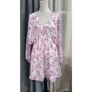 A new day purple flower summer beach dress size medium